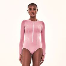 Load image into Gallery viewer, Model Front: Uv Line One-Piece Macae Malva Upf50+