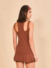 Load image into Gallery viewer, Model Back: Uv Line Fitness Top Regata Sport Color Fem Marrom Upf50+
