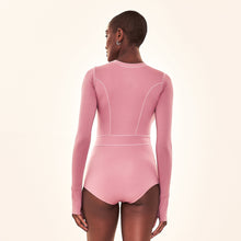 Load image into Gallery viewer, Model Back: Uv Line One-Piece Swimsuit Macae Malva Upf50+