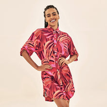 Load image into Gallery viewer, Model Front: Uv Line Shirtdress Shirtdress Copacabana Upf50+