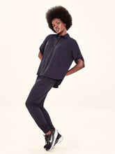 Load image into Gallery viewer, Model Front: Uv Line Shirtdress Shirt Copa Black Upf50+