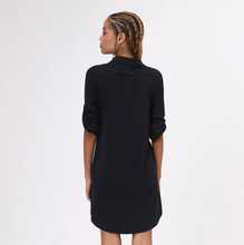 Load image into Gallery viewer, Model Back: Uv Line Shirtdress Shirtdress Copenhagen Fem Black Upf50+