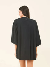 Load image into Gallery viewer, Model Back: Uv Line Kaftans / Cover Ups Kimono Color Black Upf50+