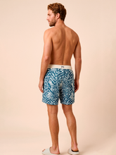 Load image into Gallery viewer, Model Back: Uv Line Short For Men / Bermuda Shorts Acqua Boxer Tie Dye Blue Upf50+