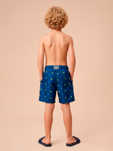 Load image into Gallery viewer, Model Back: Uv Line Boy's Swimwear Shorts Acqua Kids Pirates Fun Upf50+