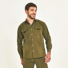 Load image into Gallery viewer, Model Front: Uv Line Fitness Top Tenerife Verde Militar Upf50+
