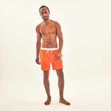 Load image into Gallery viewer, Model Front: Uv Line Short For Men / Bermuda Shorts Boxer Orange Upf50+