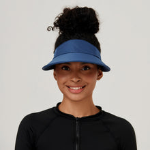 Load image into Gallery viewer, Model Front: Uv Line Visor Visor Leblon Navy Blue Upf50+

