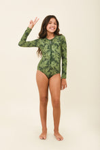 Load image into Gallery viewer, Image 04: Uv Line Girl's One-Piece Girl Macae Folhagem Verde Upf50+
