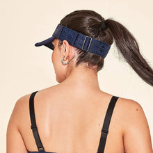 Load image into Gallery viewer, Model Back: Uv Line Visor Elastic Visor Navy Blue Upf50+
