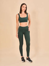 Load image into Gallery viewer, Model Front: Uv Line Fitness Bottom Legging Fit Aspen Green Cactus Upf50+
