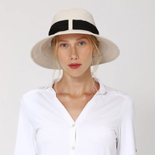Load image into Gallery viewer, Model Front: Uv Line Floppy Hat Hat Paris Ville L Fem Sand Upf50+
