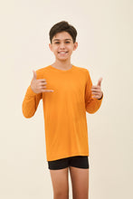 Load image into Gallery viewer, Gallery: Uv Line Rash Guard Longsleeve Uvpro Kids Orange Upf50+

