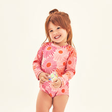 Load image into Gallery viewer, Model Front: Uv Line Baby Swimwear Baby Solar Rose Upf50+
