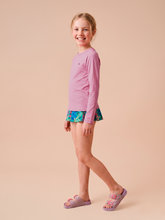 Load image into Gallery viewer, Image 03: Uv Line Rash Guard Longsleeve Uvpro Kids Rose Upf50+
