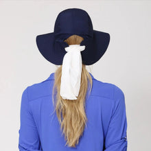 Load image into Gallery viewer, Model Back: Uv Line Floppy Hat San Remo Fpu50+ Hat Navy Blue Uv
