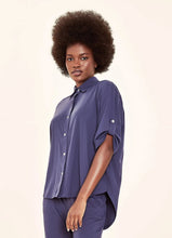 Load image into Gallery viewer, Gallery: Uv Line Shirtdress Shirt Copa Navy Blue Upf50+
