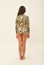 Load image into Gallery viewer, Model Back: Uv Line Girl's One-Piece Girl Bikini Hot Pant Jaguar Upf50+
