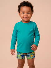 Load image into Gallery viewer, Gallery: Uv Line Rash Guard Longsleeve Baby Green Sea Upf50+
