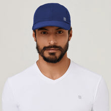 Load image into Gallery viewer, Model Front: Uv Line Caps Cap Uv Pro Masc Navy Blue Upf50+
