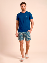 Load image into Gallery viewer, Model Front: Uv Line Short For Men / Bermuda Shorts Acqua Boxer Tie Dye Blue Upf50+
