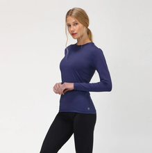 Load image into Gallery viewer, Image 02: Uv Line Rash Guard Uvpro Br Ml Marinho Fem
