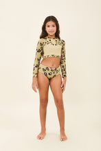 Load image into Gallery viewer, Model Front: Uv Line Girl's One-Piece Girl Bikini Hot Pant Jaguar Upf50+
