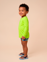 Load image into Gallery viewer, Image 02: Uv Line Rash Guard Longsleeve Baby Yellow Fluor Upf50+
