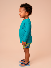 Load image into Gallery viewer, Image 03: Uv Line Rash Guard Longsleeve Baby Green Sea Upf50+
