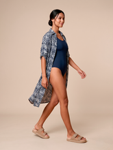 Load image into Gallery viewer, Image 03: Uv Line Shirtdress Midi Chemise Tie Dye Blue Upf50+
