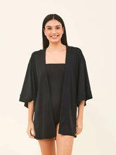 Load image into Gallery viewer, Gallery: Uv Line Kaftans / Cover Ups Kimono Color Black Upf50+
