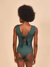 Load image into Gallery viewer, Model Back: Uv Line One-Piece Mirela Green Cactus Black Upf50+
