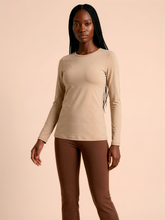 Load image into Gallery viewer, Gallery: Uv Line Rash Guard Longsleeve Fem New Fit Sand Upf50+
