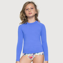 Load image into Gallery viewer, Gallery: Uv Line Rash Guard Camiseta Kids Uvpro Ml Azul Bic Upf50+

