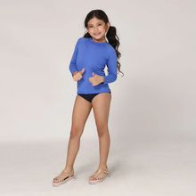 Load image into Gallery viewer, Image 03: Uv Line Rash Guard Camiseta Kids Uvpro Ml Azul Bic Upf50+
