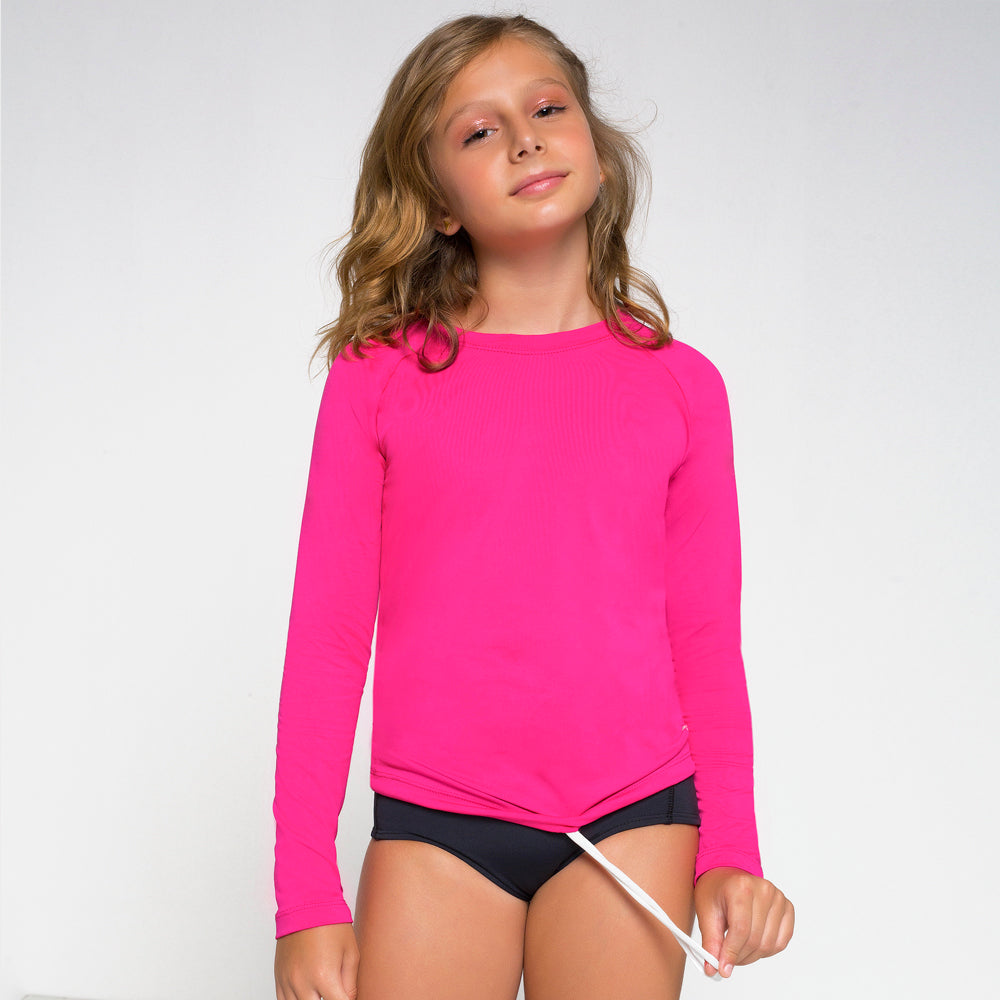 Gallery: Uv Line Rash Guard Camiseta Kids Uvpro Ml Pink Upf50+