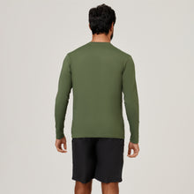 Load image into Gallery viewer, Model Back: Uv Line Rash Guard Camiseta Uvpro Ml Verde Militar Upf50+
