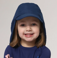 Load image into Gallery viewer, Model Front: Uv Line Flap Hat Cap Leg Basic Kids Imp Inf Marinho
