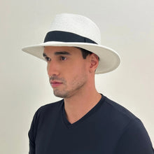 Load image into Gallery viewer, Image 06: Uv Line Panama Hat Chapeu Shanghai Imp Uni Branco/Preto
