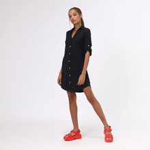 Load image into Gallery viewer, Image 02: Uv Line Shirtdress Copenhagen Fpu50+ Shirtdress Black Uv
