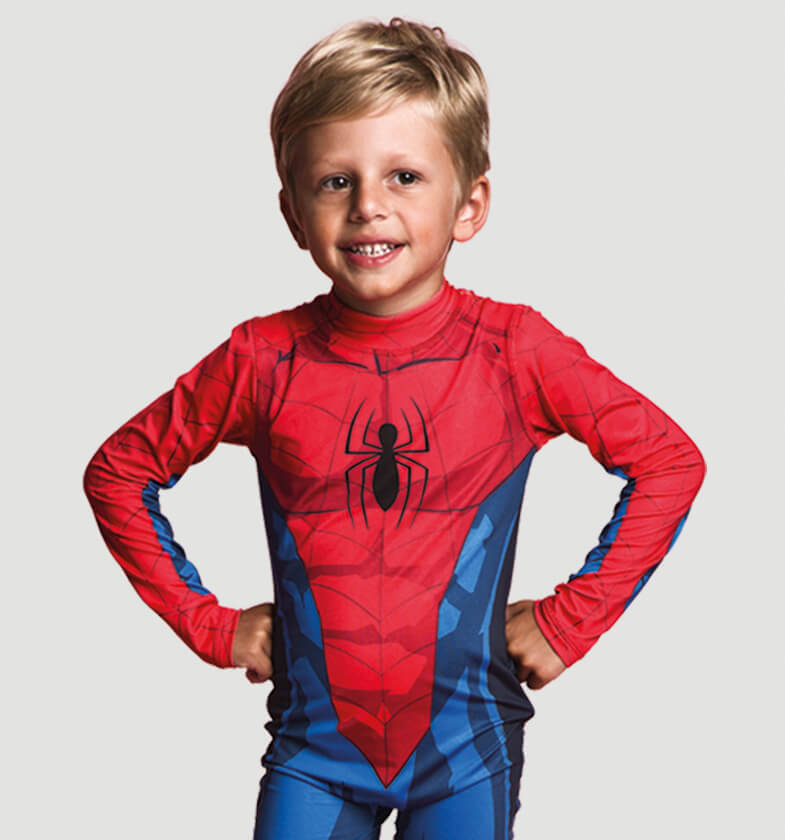 Model Front: Uv Line Boy's Swimwear Homem Aranha Ml I18 Ml Inf Estampa