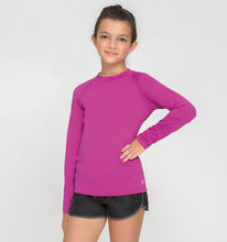 Load image into Gallery viewer, Image 02: Uv Line Rash Guard Kids Fpu50+ Uvpro Long Sleeve T-Shirt Pink Uv
