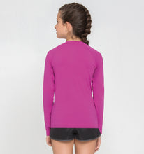 Load image into Gallery viewer, Model Back: Uv Line Rash Guard Kids Fpu50+ Uvpro Long Sleeve T-Shirt Pink Uv
