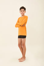 Load image into Gallery viewer, Image 03: Uv Line Rash Guard Kids Longsleeve Uvpro Laranja
