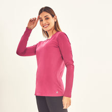 Load image into Gallery viewer, Image 02: Uv Line Rash Guard Longsleeve Sport Fit Fuchsia Upf50+

