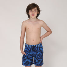 Load image into Gallery viewer, Model Front: Uv Line Boy&#39;s Swimwear Short Acqua Oceano Inf Upf50+
