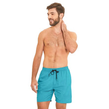 Load image into Gallery viewer, Model Front: Uv Line Short For Men / Bermuda Short Lucca Petroleo Upf50+
