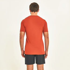 Model Back: Uv Line Fitness Top T-Shirt Sport Fit Ferrugem Upf50+