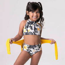 Load image into Gallery viewer, Model Front: Uv Line Girl&#39;s Two-Piece Trikini Brasil Upf50+
