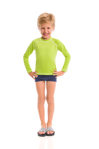 Kids FPU50+ UV Colors Long Sleeve T-Shirt Apple Green Uv